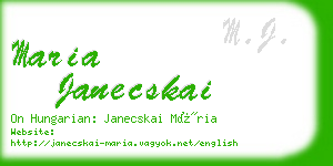 maria janecskai business card